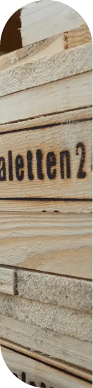 Близка снимка на палети произведени от Paletten24