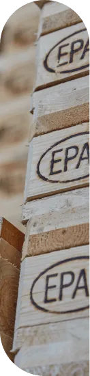 Близка снимка на палети по epal стандарт произведени от Paletten24